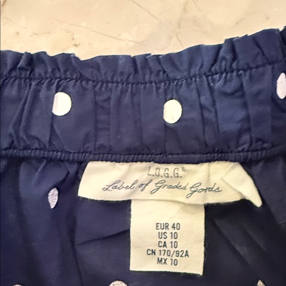 H&M Dark Blue Blouse with White Dots - Picture 2 of 12